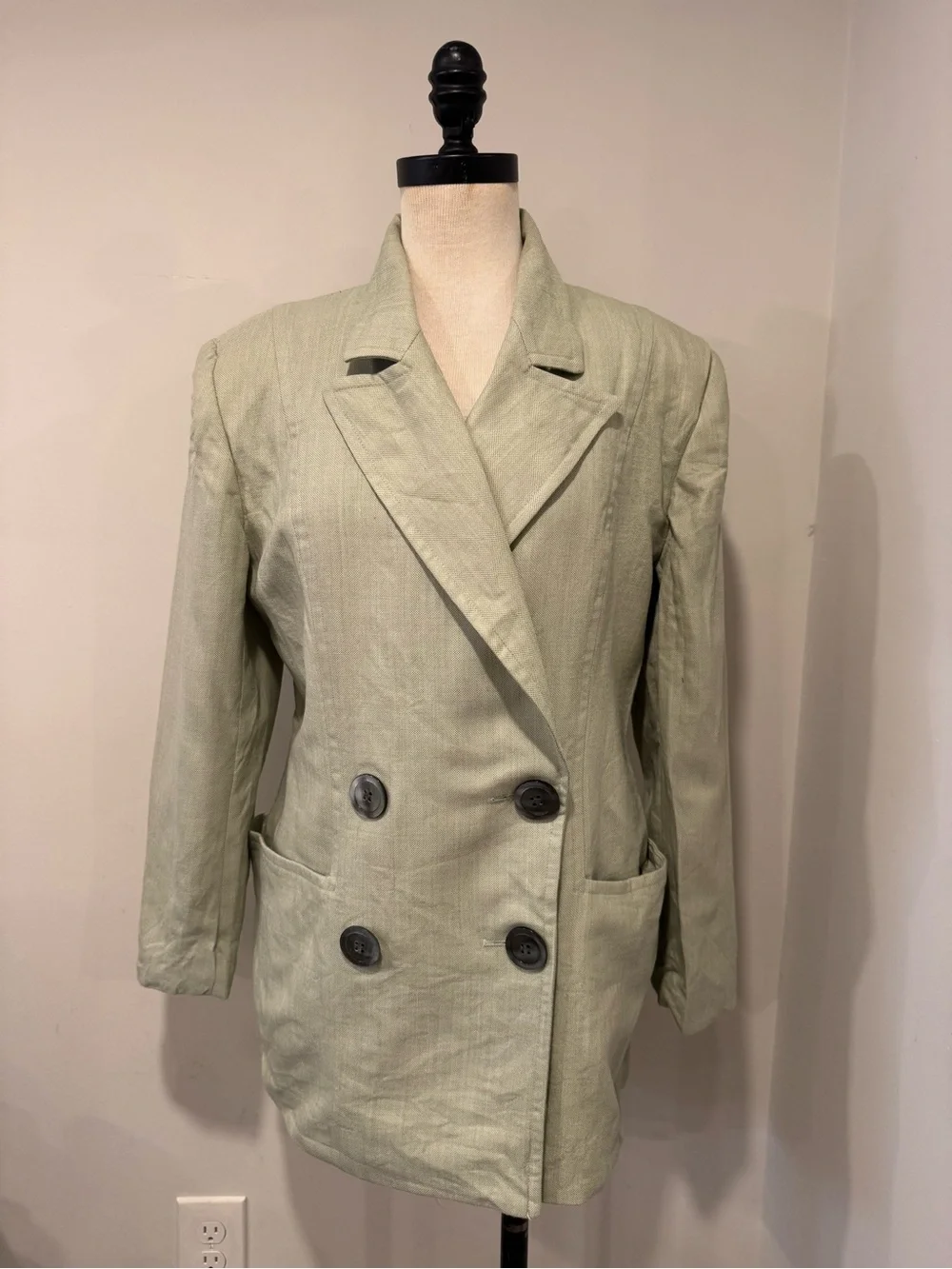 Vintage Dior 80s Blazer Double-Breasted Lightweight Women's Coat